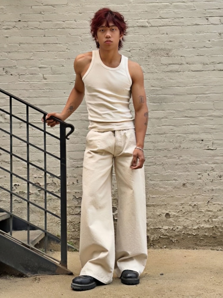 PLEATED WIDE-LEG TROUSERS-MOSSCIU