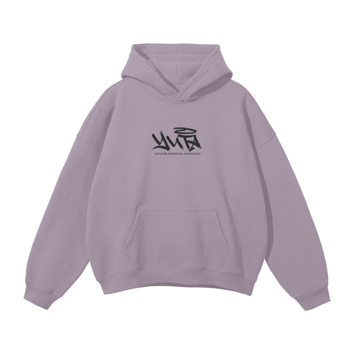 Cursed Companion Graffiti Streetwear Hoodie Purple-MOSSCIU