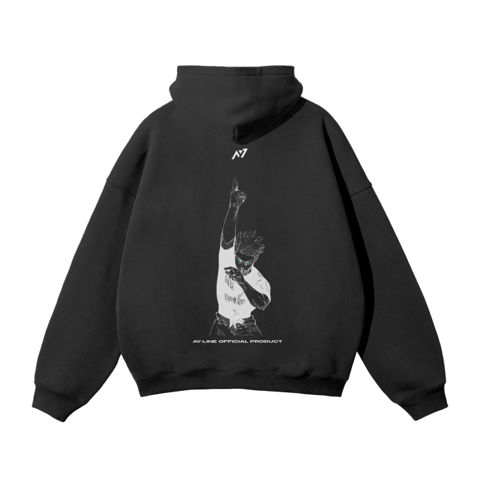 Hollow Purple Streetwear Hoodie Black-MOSSCIU