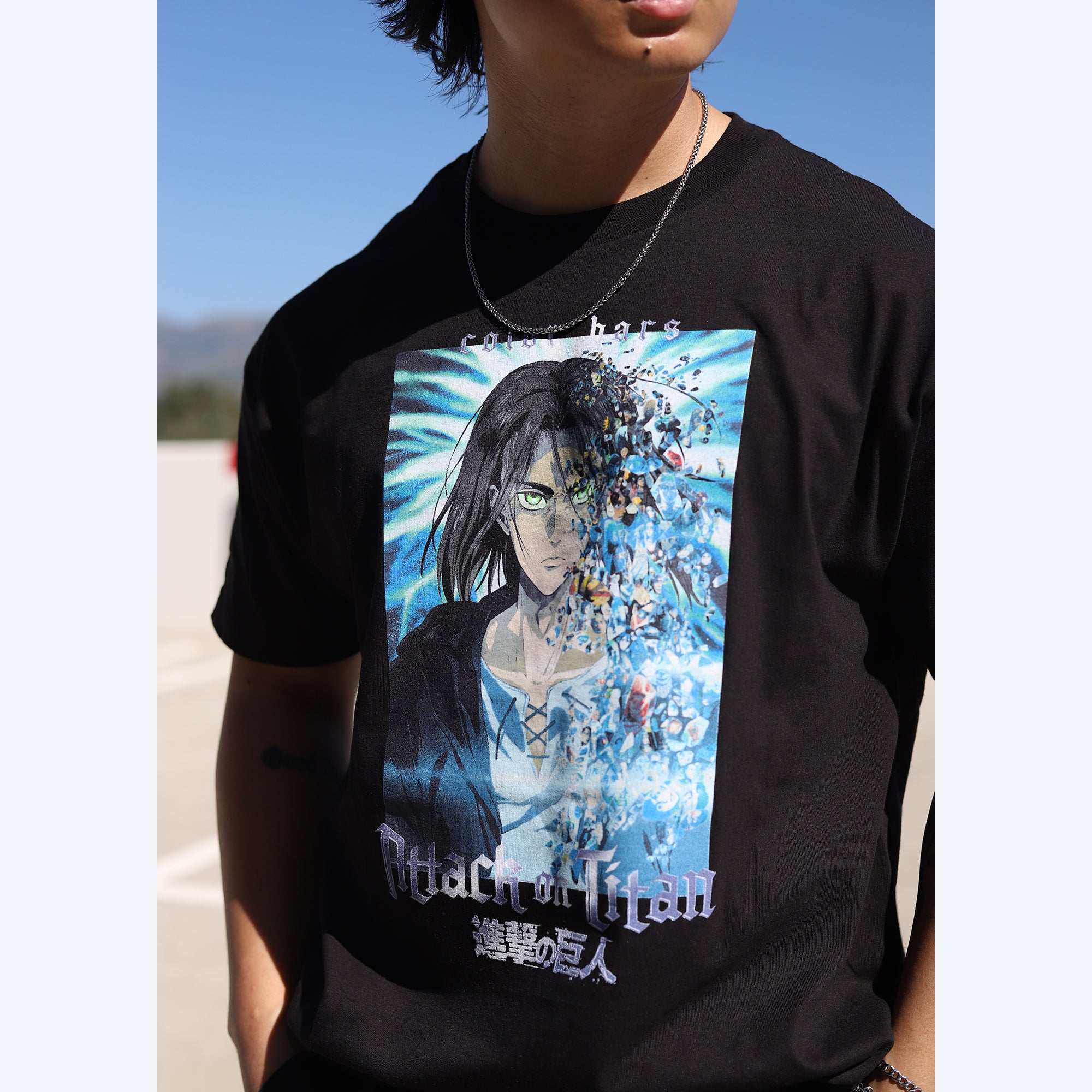 Attack on Titan x Color Bars: The Final Season T-Shirt (Black)-MOSSCIU