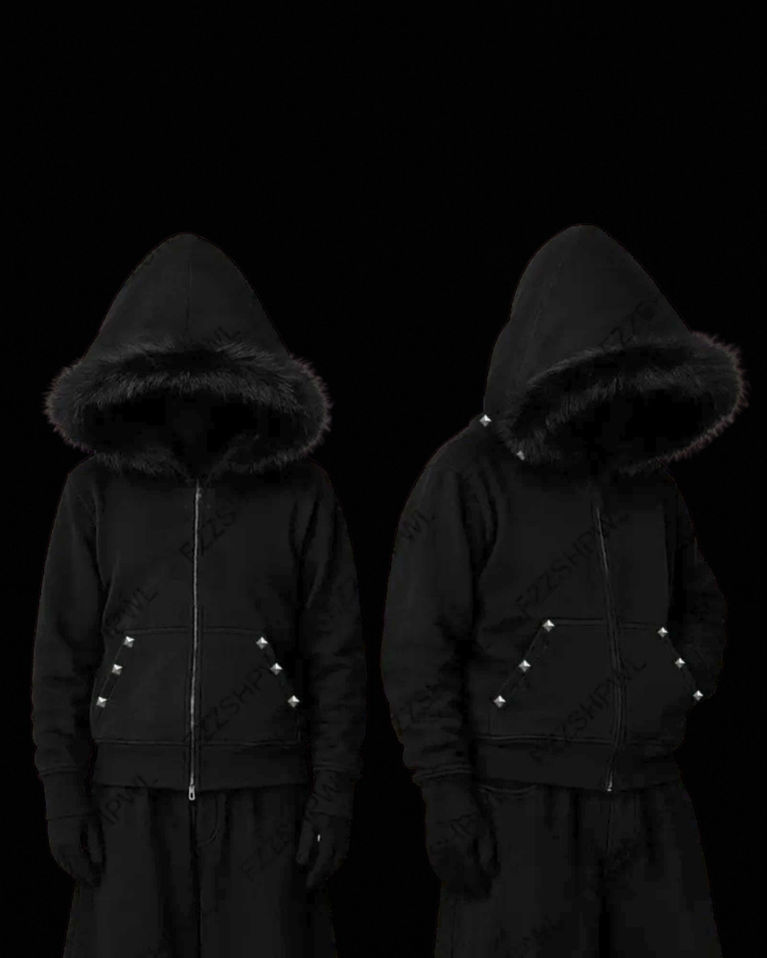 'VEILED' FUR HOODIE-MOSSCIU