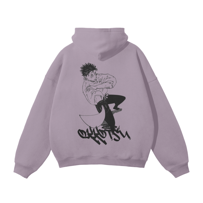 Cursed Companion Graffiti Streetwear Hoodie Purple-MOSSCIU