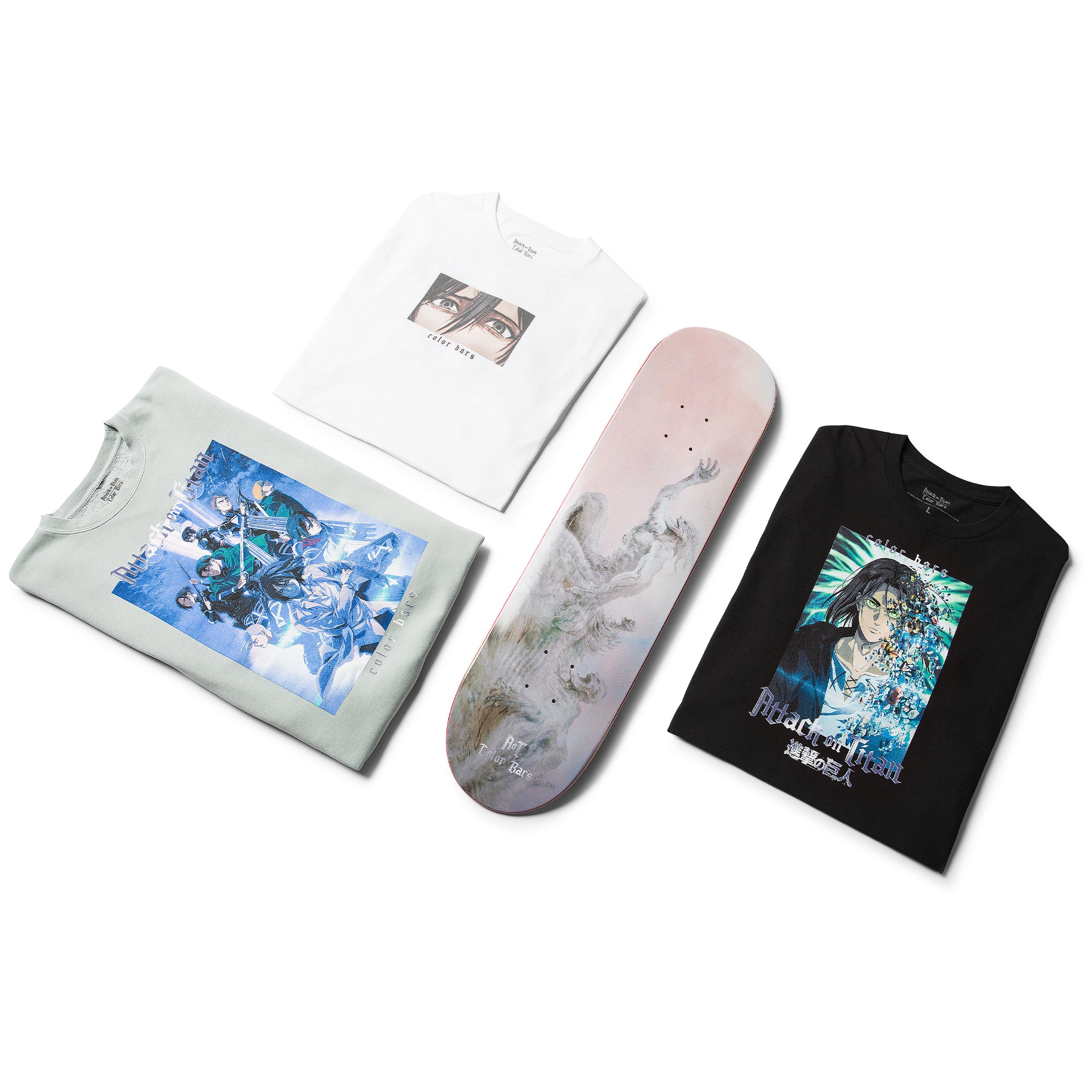 Attack on Titan x Color Bars Brigade Crewneck Long Sleeve T-Shirt (Sage)-MOSSCIU