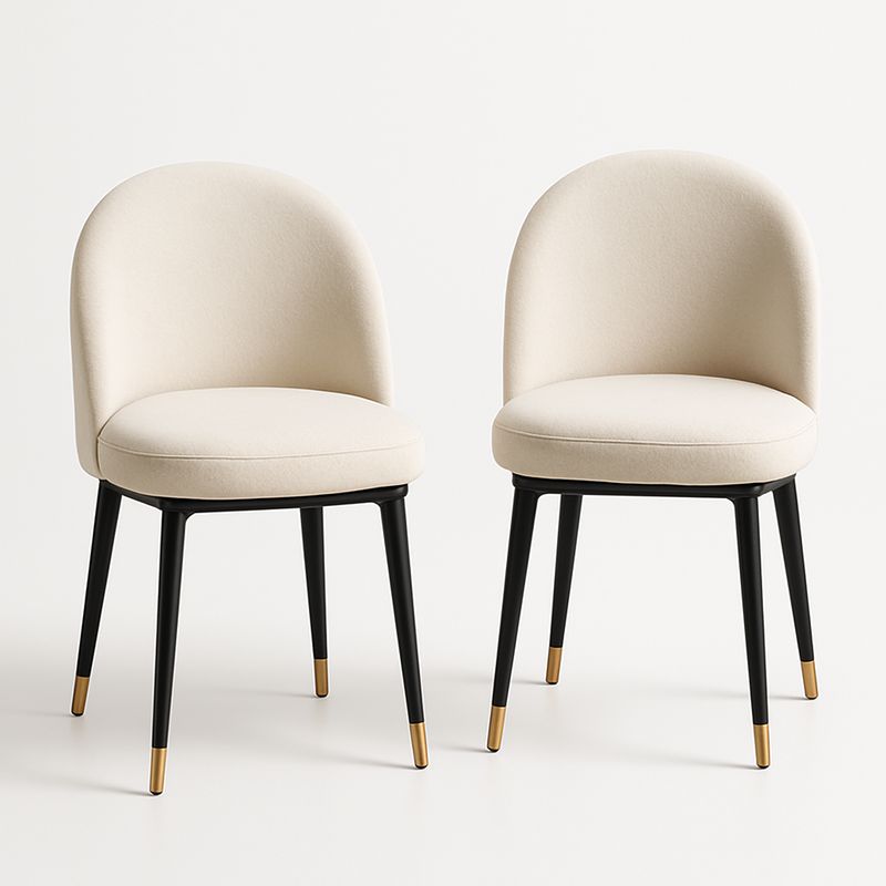 Zestaw 2 krzeseł tapicerowanych z metalowymi nogami