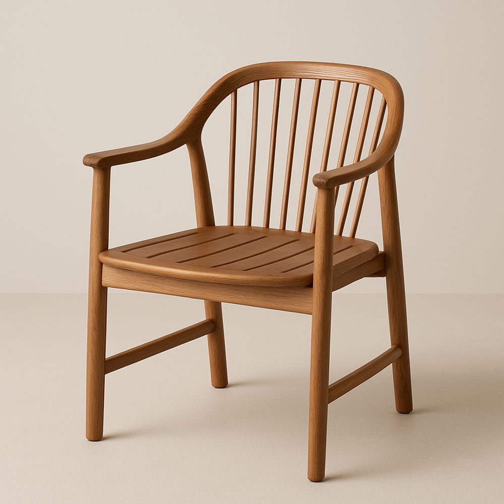 Dębowe krzesło drewniane z podłokietnikami