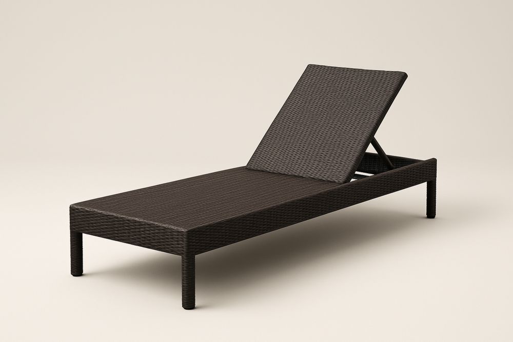 Leżak ogrodowy z technorattanu brązowy