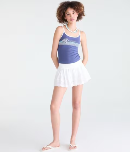 Roxy Hibiscus Stripe Graphic Tank Top