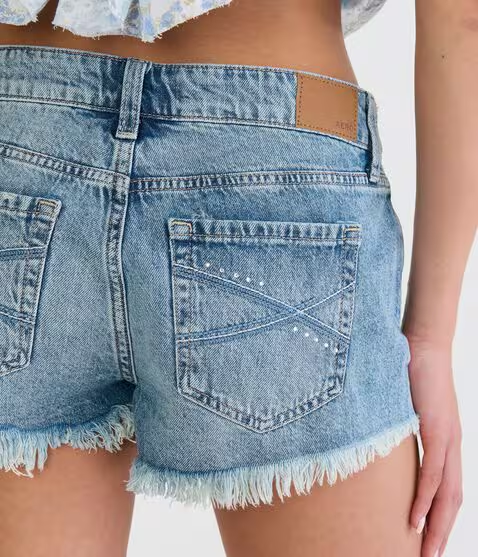 Vintage Low-Rise Denim Shorty Shorts