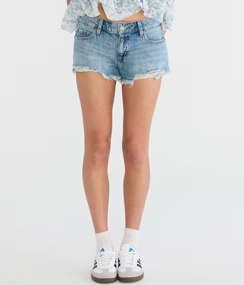Vintage Low-Rise Denim Shorty Shorts