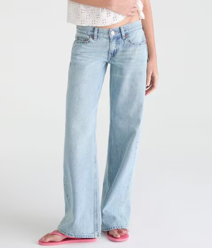 Super Low-Rise Baggy Wide Leg Heart Pocket Jean
