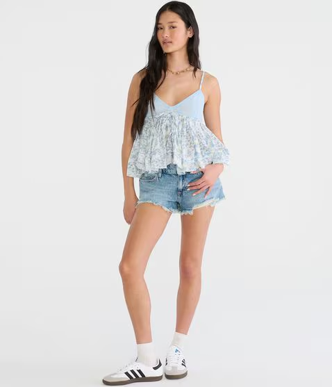 Vintage Low-Rise Denim Shorty Shorts