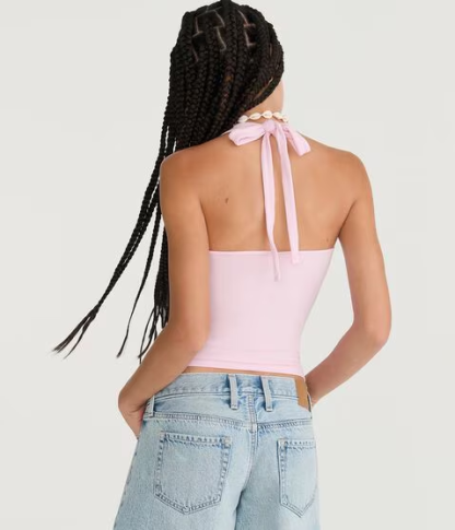 Seriously Soft Beaded Hibiscus Everyday Halter Top