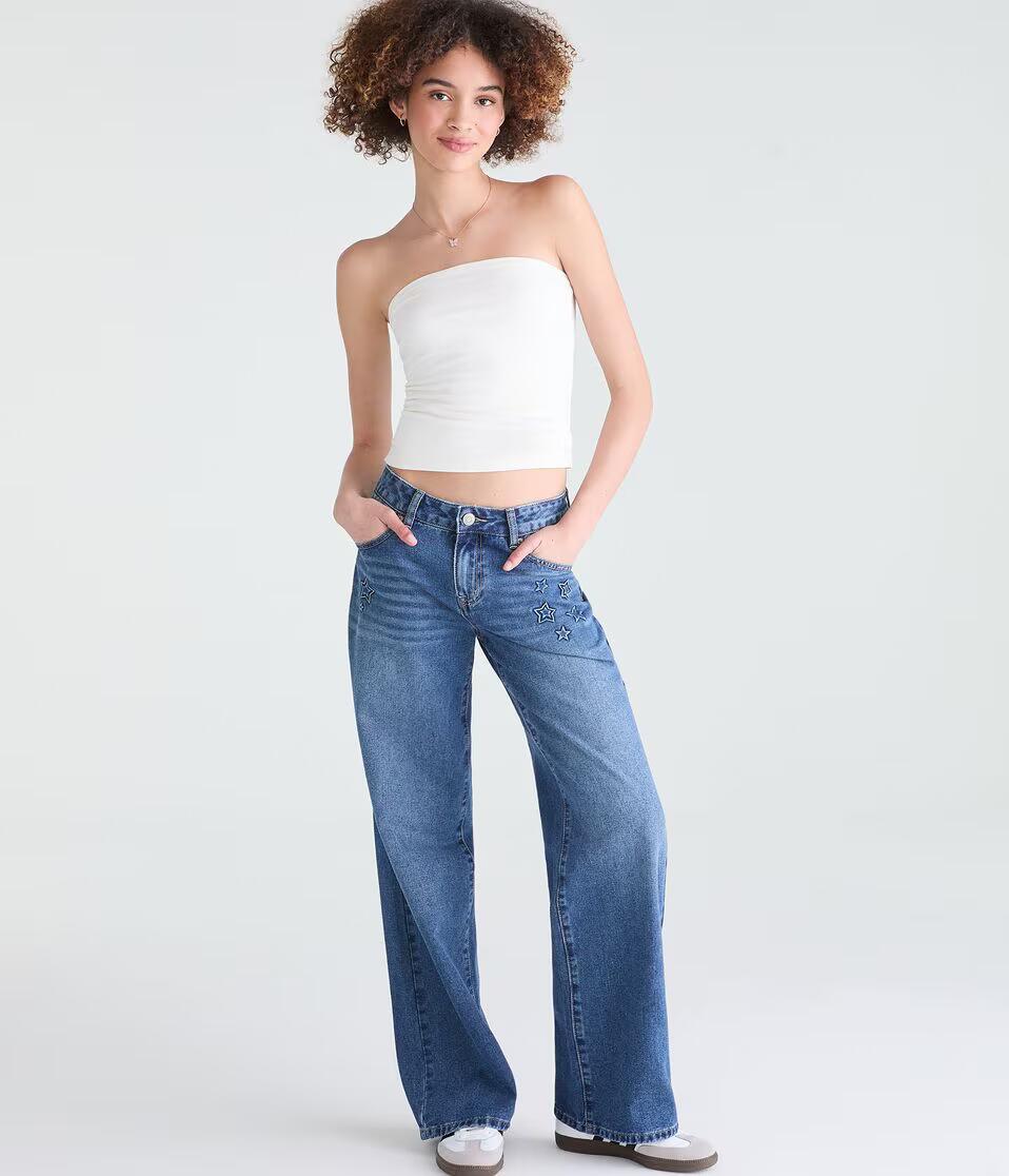 Low-Rise Baggy Wide Leg Star Jean
