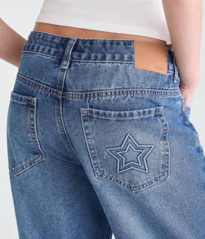 Low-Rise Baggy Wide Leg Star Jean