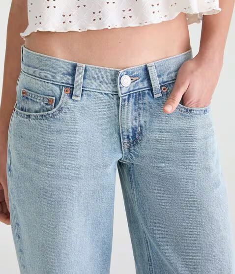 Super Low-Rise Baggy Wide Leg Heart Pocket Jean