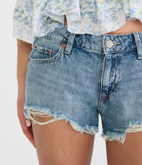 Vintage Low-Rise Denim Shorty Shorts