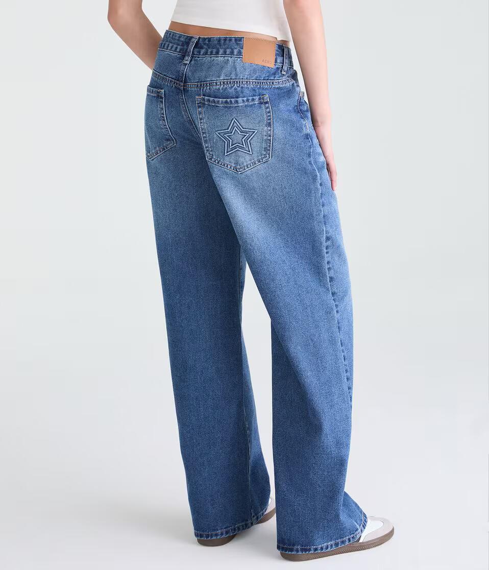 Low-Rise Baggy Wide Leg Star Jean