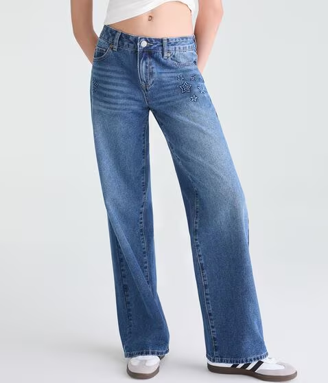 Low-Rise Baggy Wide Leg Star Jean
