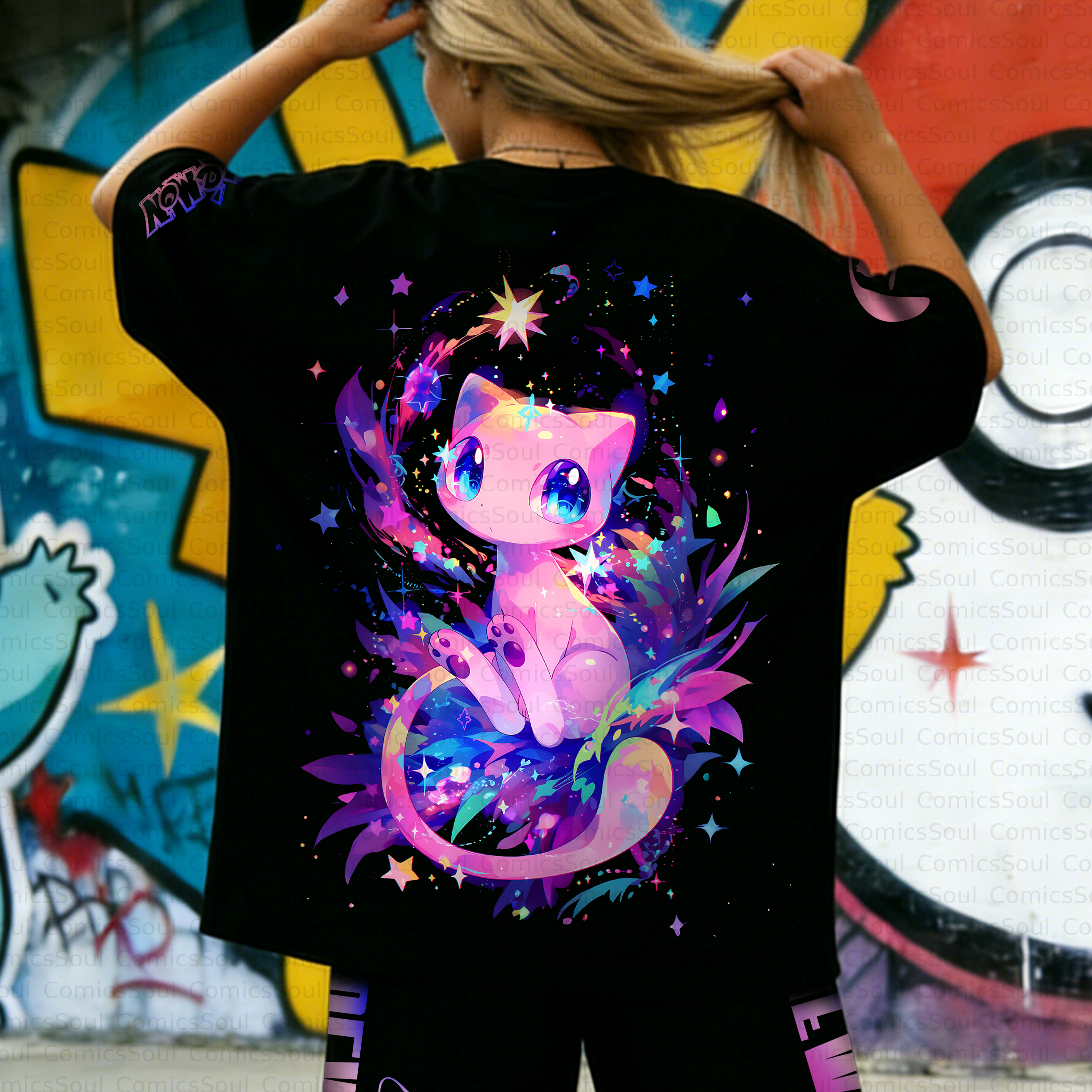 Unisex Anime Inspired Vintage T-shirt& Shorts Two-Pieces Set