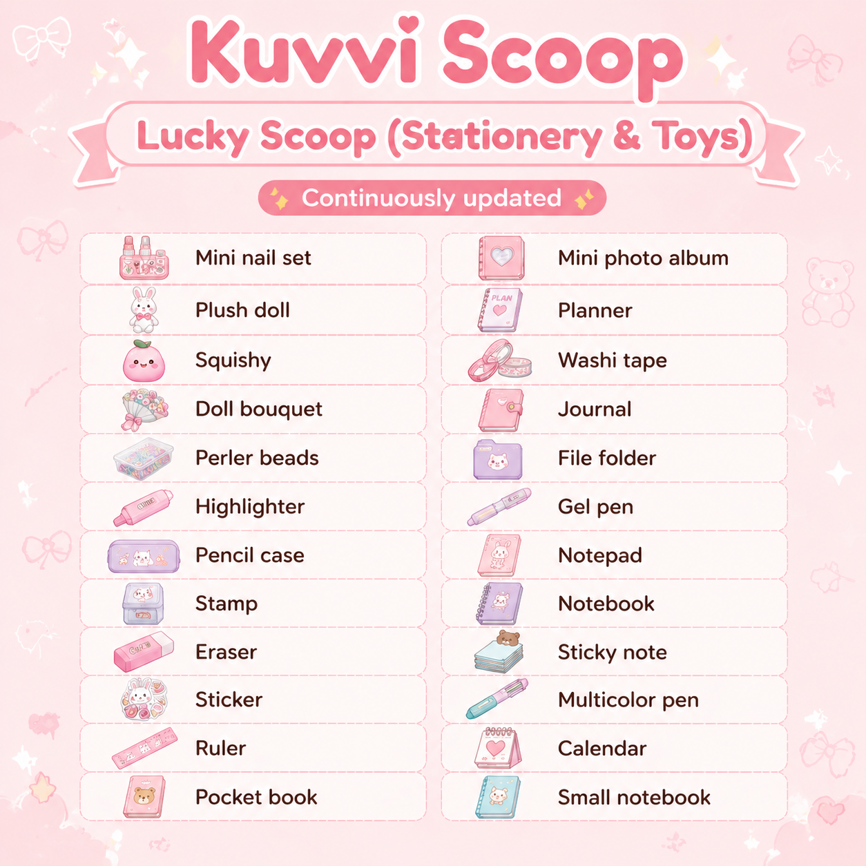 Lucky Scoop (Stationery & Toys) – 1 Scoop + 2 Gifts 🎀