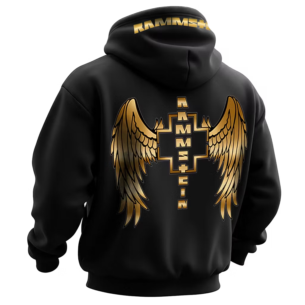 Golden Wings Cross Minimalist Oversized Hoodie
