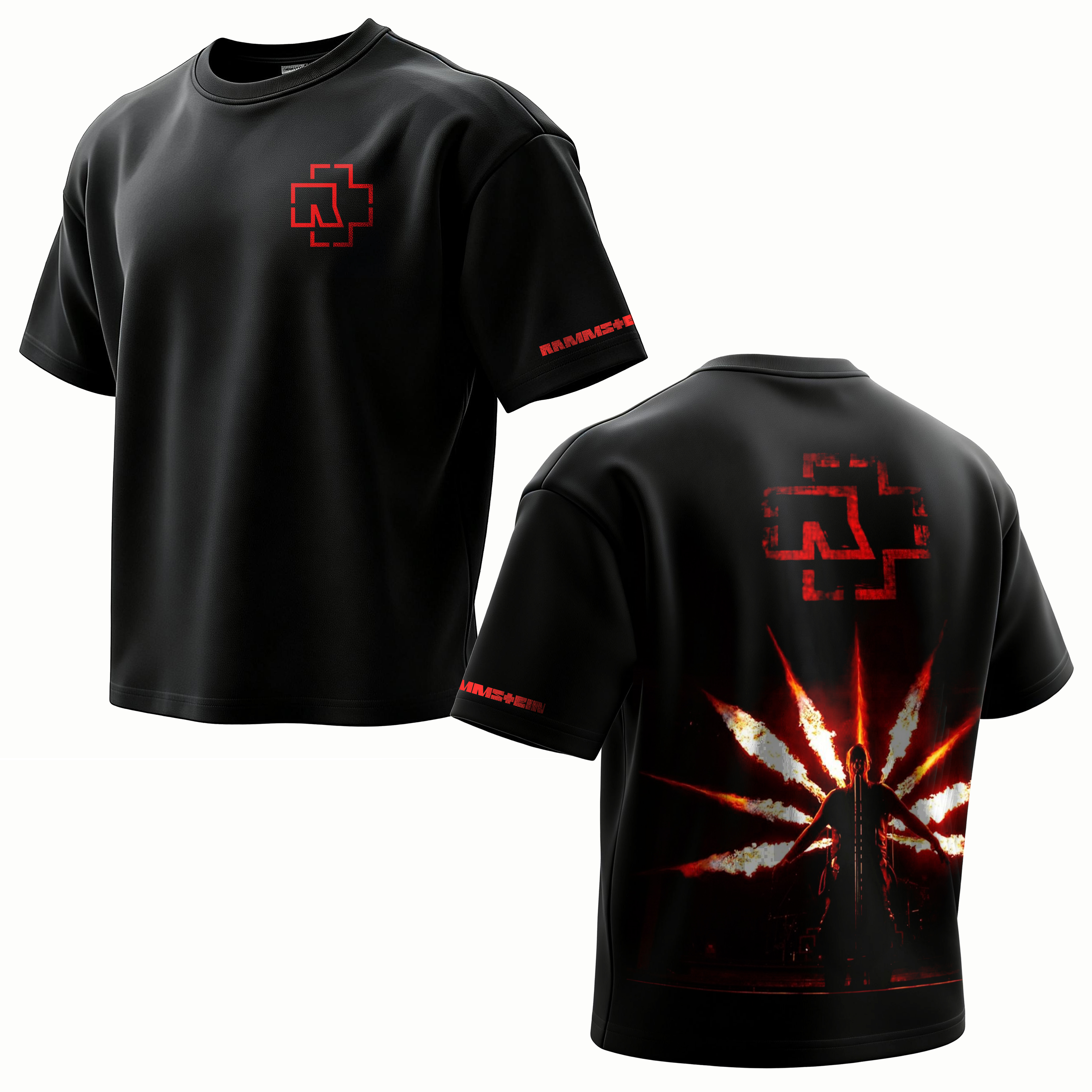 "Live Stage Cross Logo" Minimalist Oversized Rock Tee
