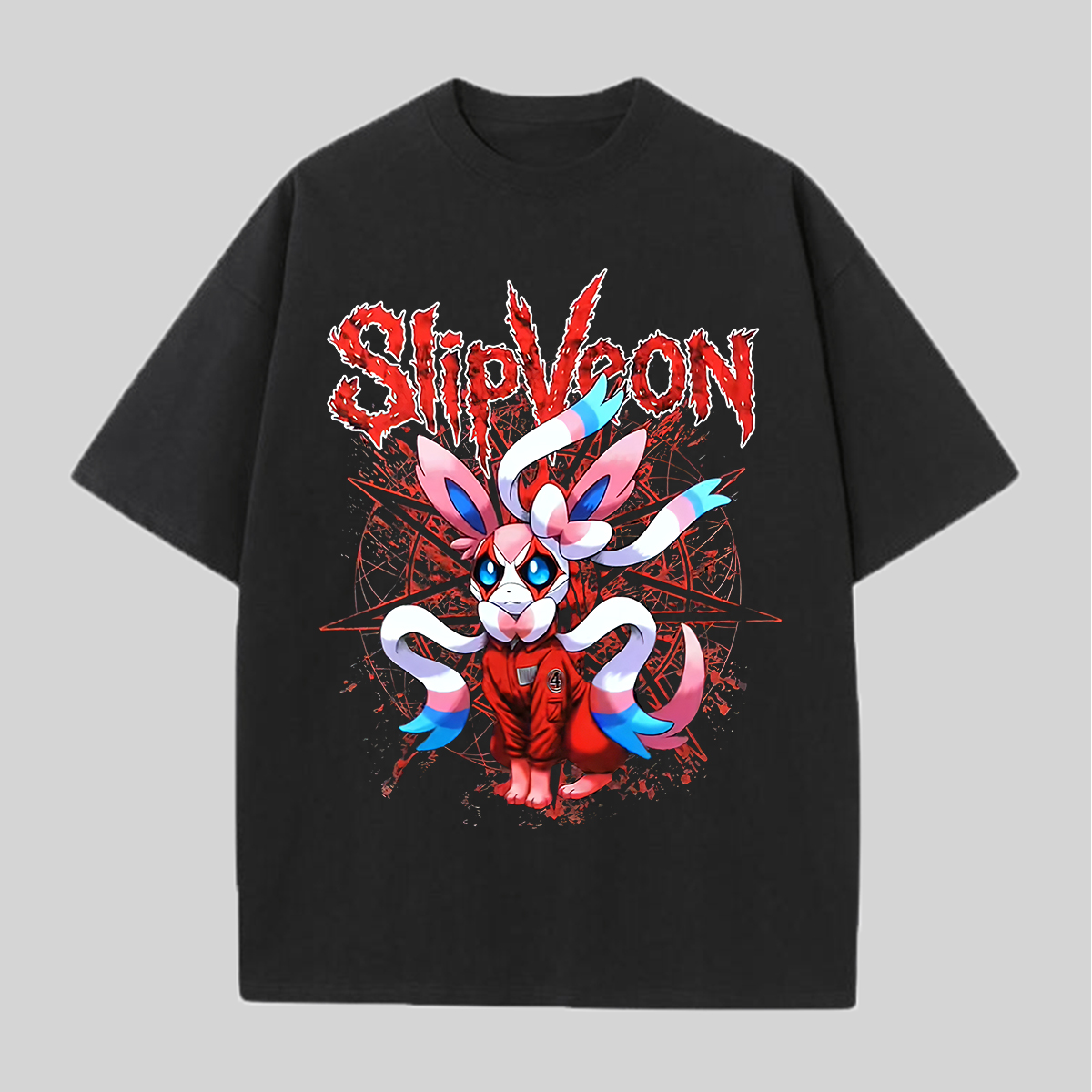  Sylveon "Slipveon" Oversized Black Tee