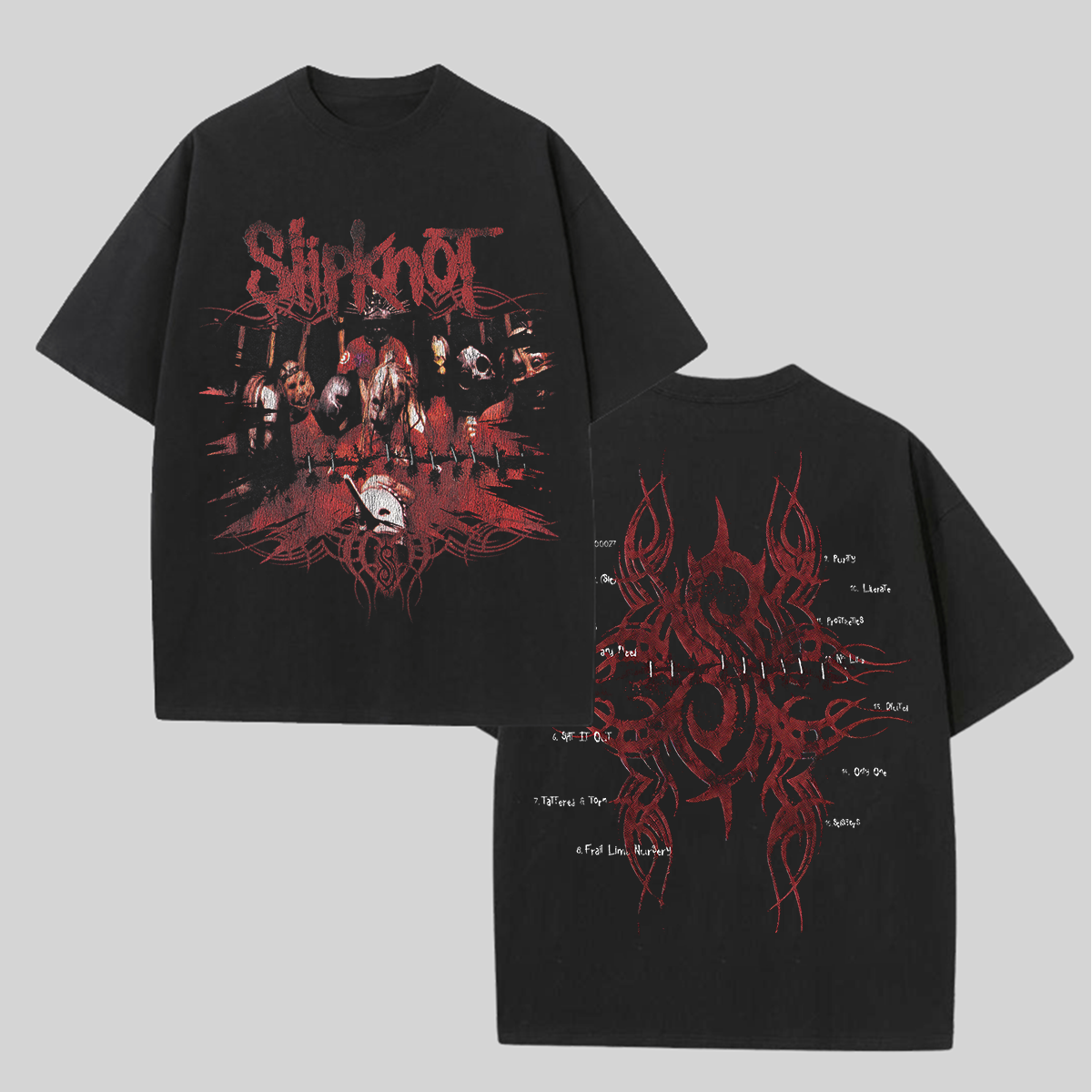 Self-Titled Album Double-Sided Oversized Black Tee