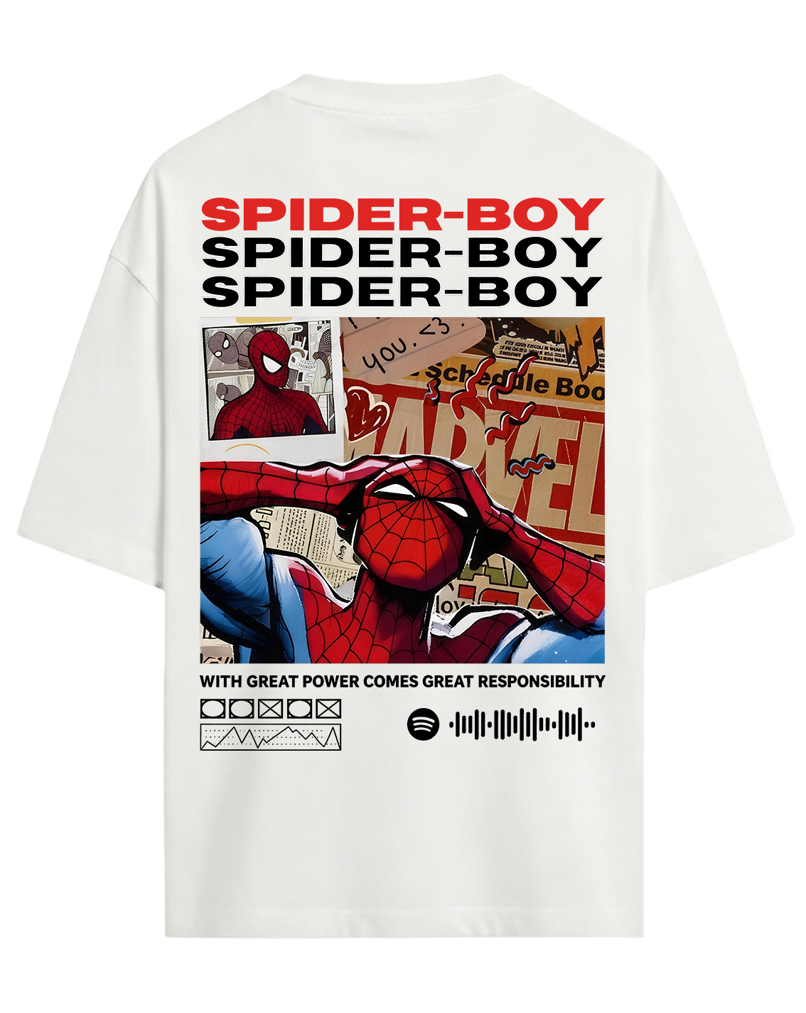 Spider-Boy "With Great Power" Vintage Oversized Graphic Tee