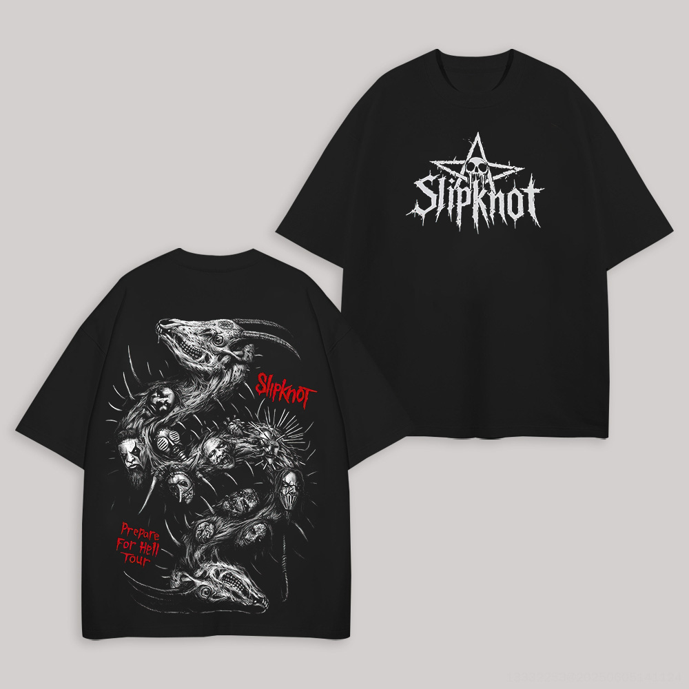  "Prepare For Hell Tour" Double-Sided Oversized Black Tee