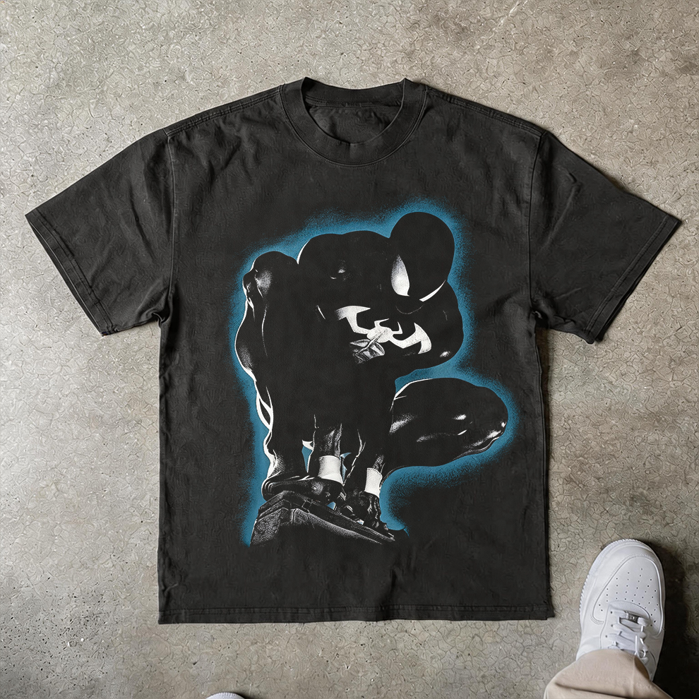 Spider-Man Symbiote Black Suit Oversized Graphic Tee