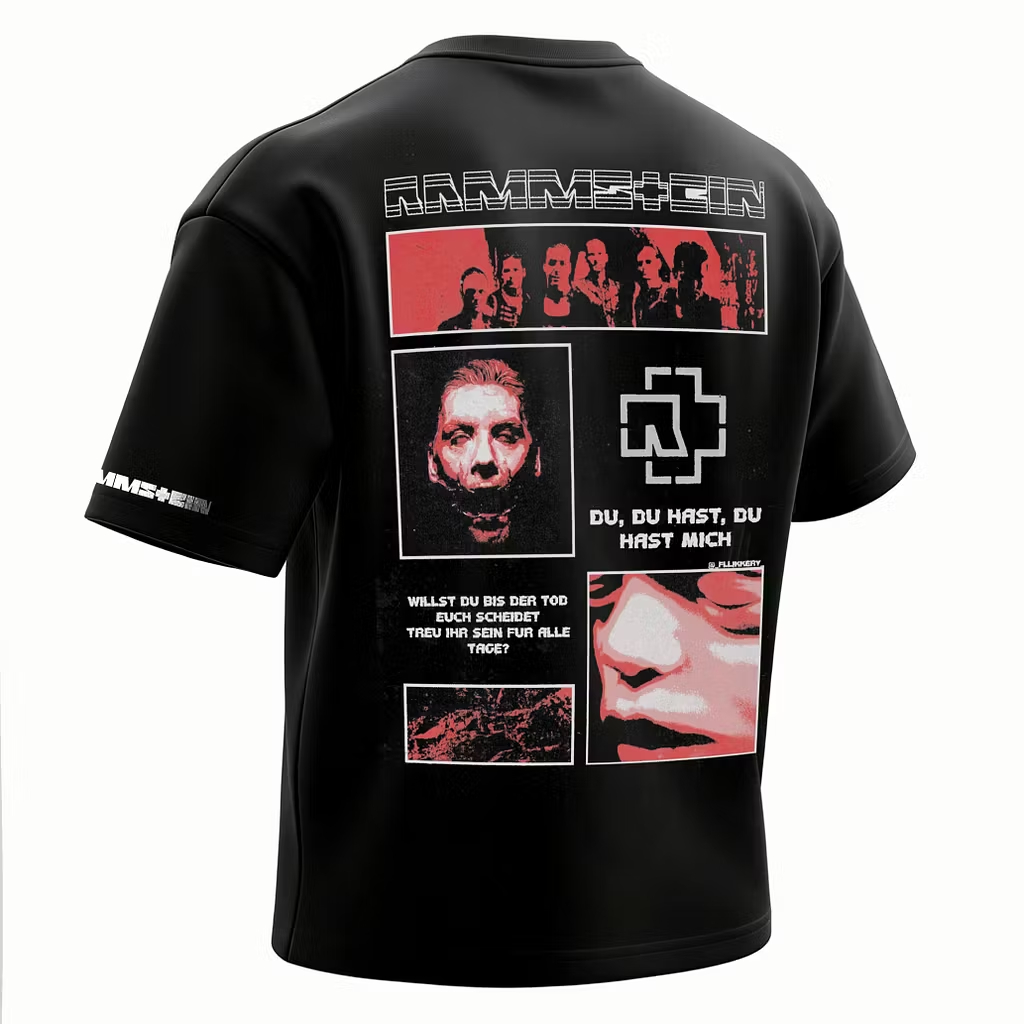 "Du Hast Lyric Collage" Rock Tee