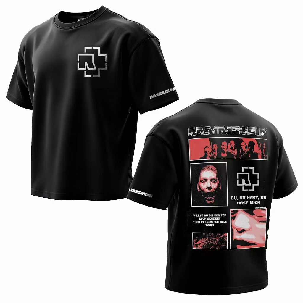"Du Hast Lyric Collage" Rock Tee