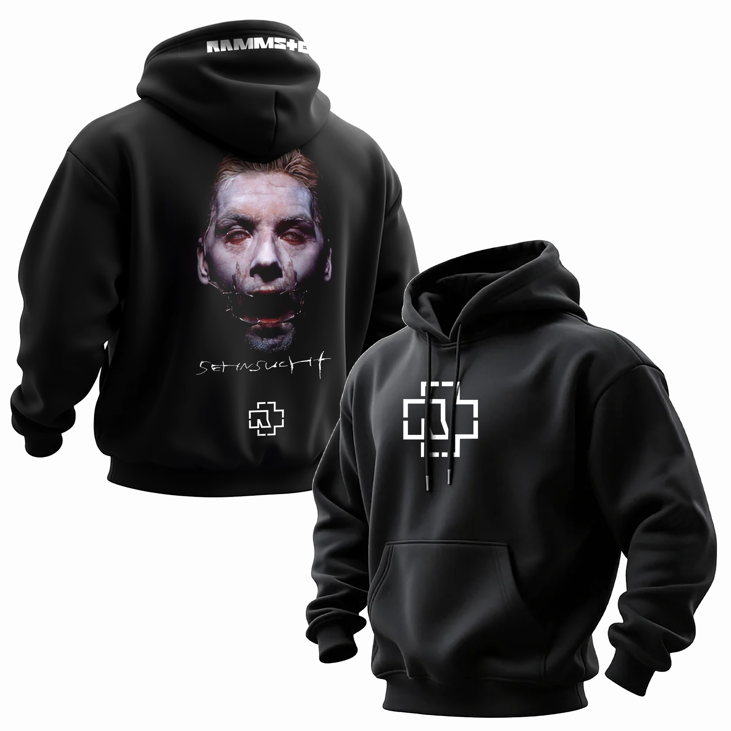 "Sehnsucht" Face & Cross Oversized Hoodie