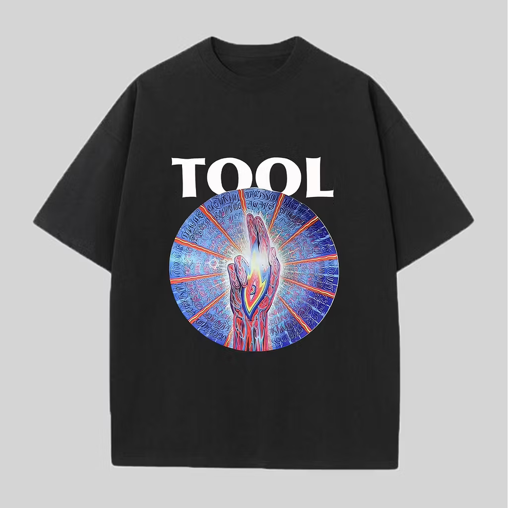 Psychedelic "Healing Hand" Oversized Rock Tee