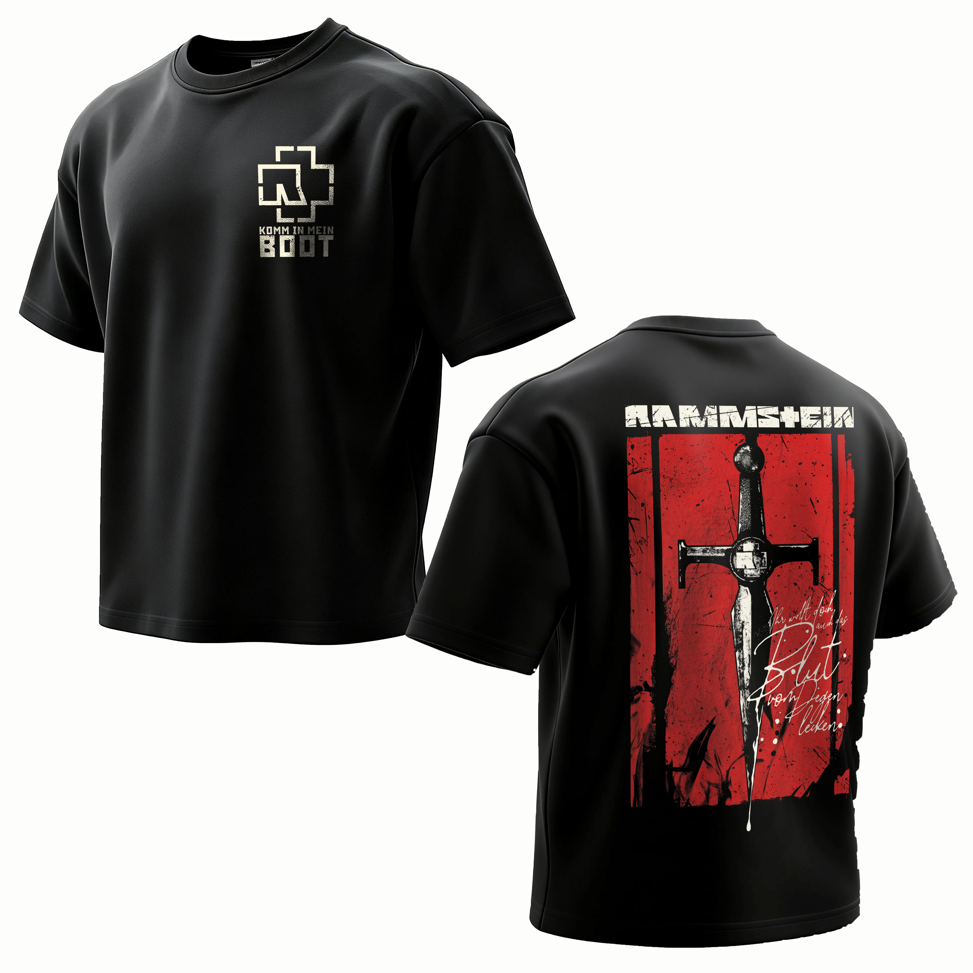 "Sword & Cross Logo" Minimalist Oversized Rock Tee
