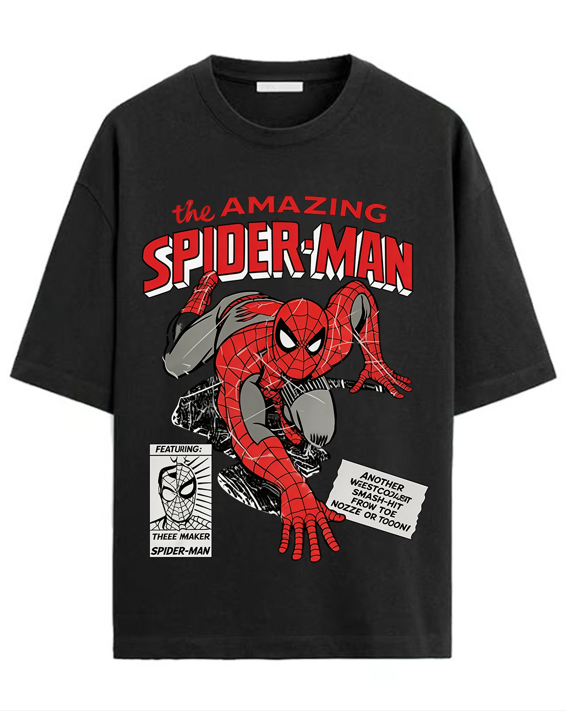 The Amazing Spider-Man Vintage Comic Oversized Graphic Tee