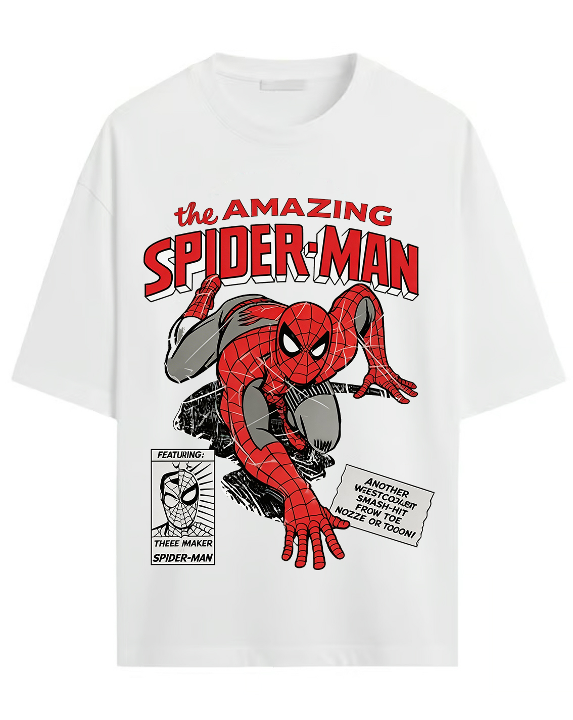 The Amazing Spider-Man Vintage Comic Oversized Graphic Tee