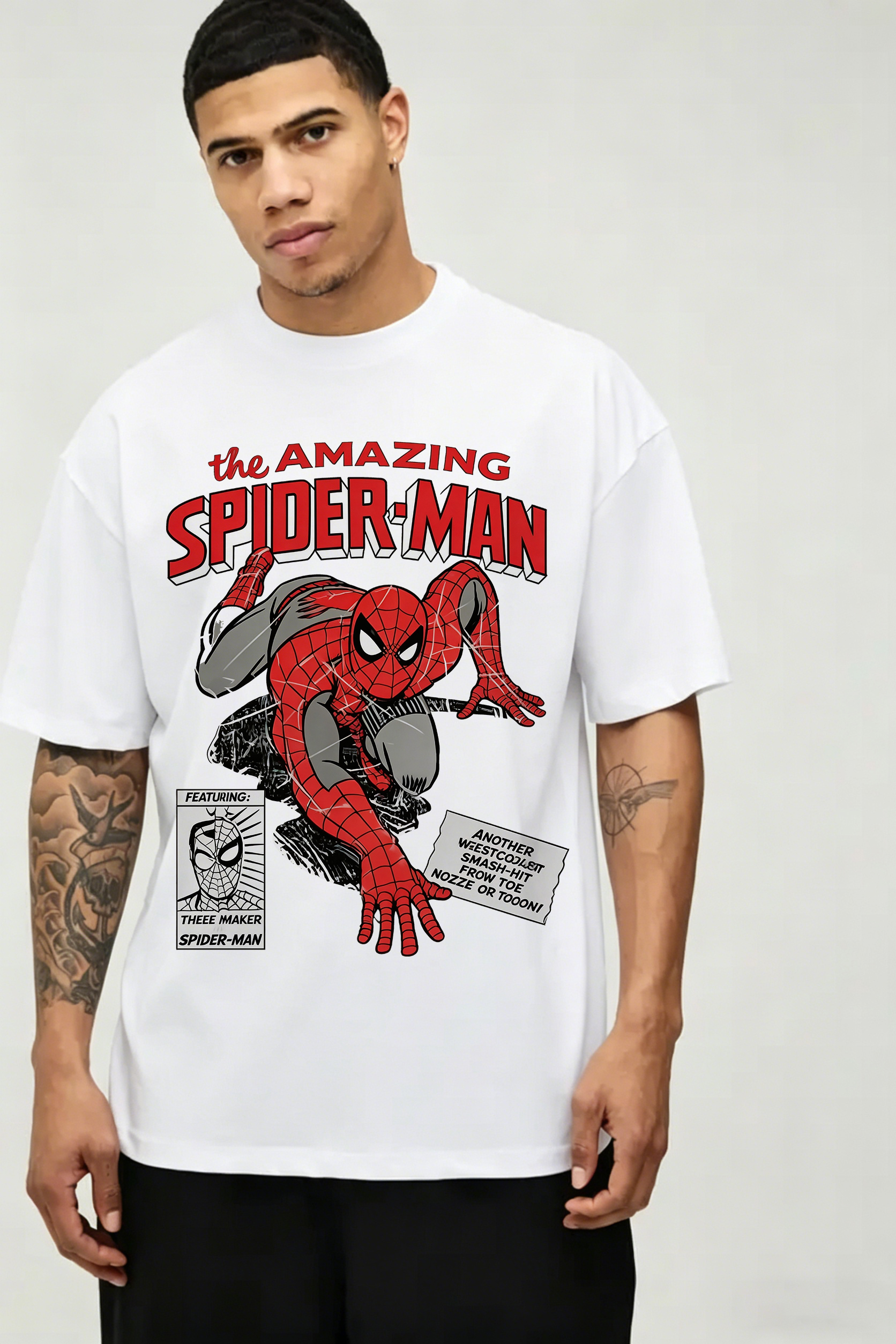 The Amazing Spider-Man Vintage Comic Oversized Graphic Tee