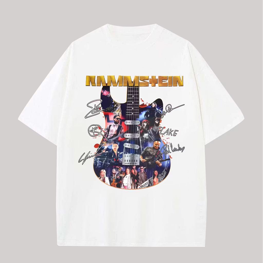 [Copy]Song Title Collage Minimalist Oversized Rock Tee 详情文案：