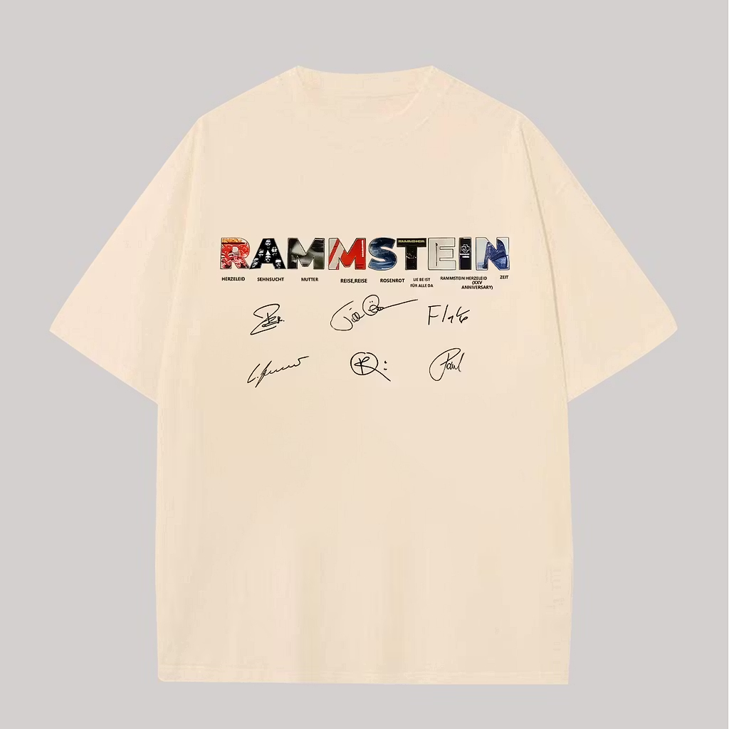 Album Cover Signatures Minimalist Oversized Rock Tee