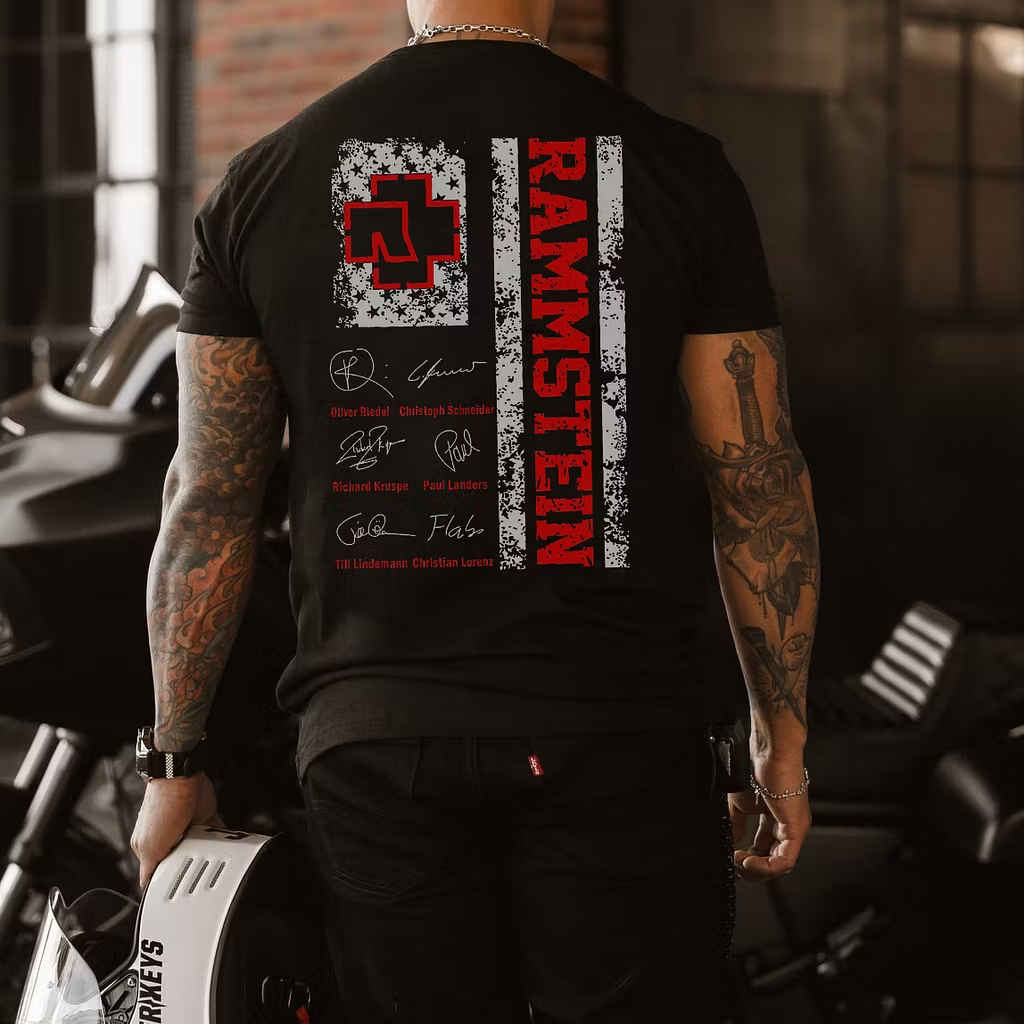 Red Cross & Signatures Oversized Rock Tee