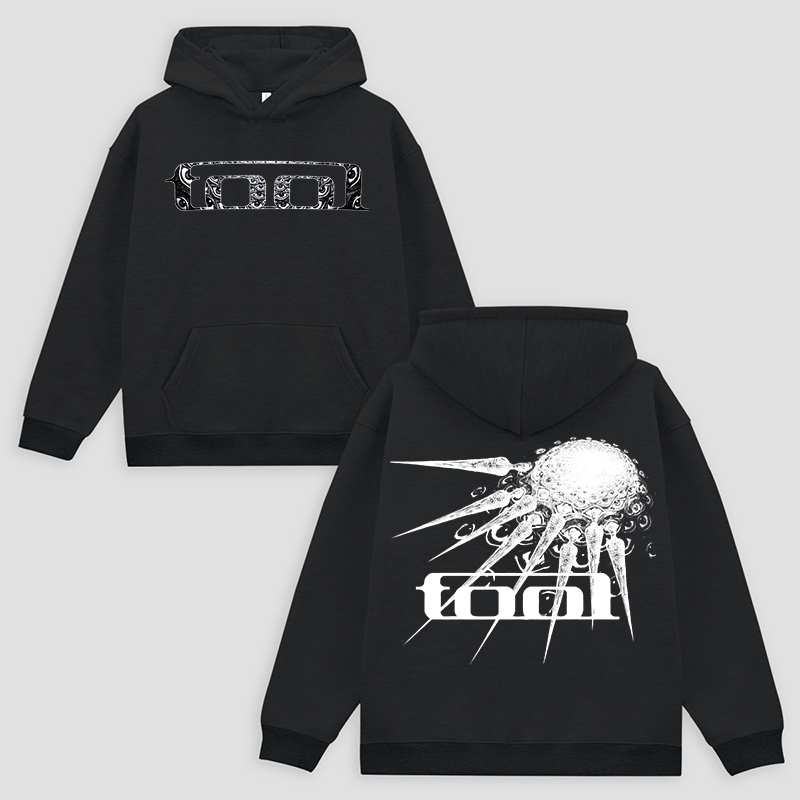  "Spike Sphere" Oversized Black Hoodie