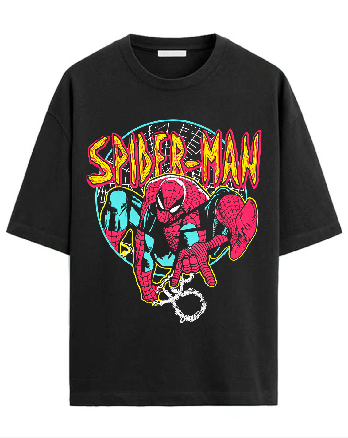 Retro Comic Action Oversized Graphic Tee