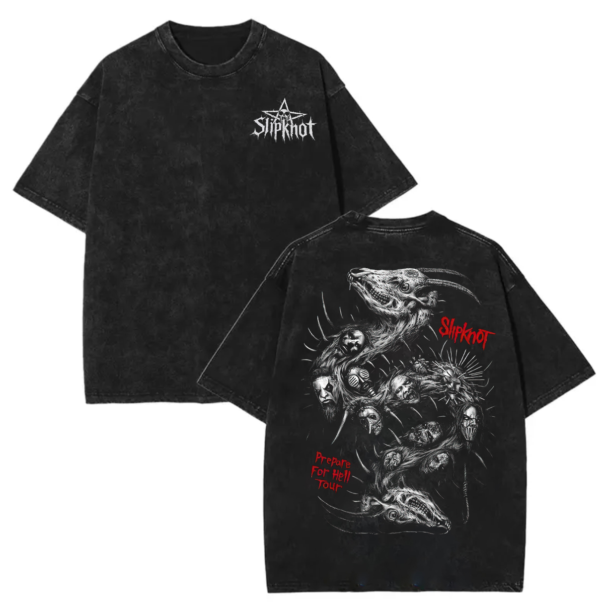  "Prepare For Hell Tour" Washed Oversized Tee