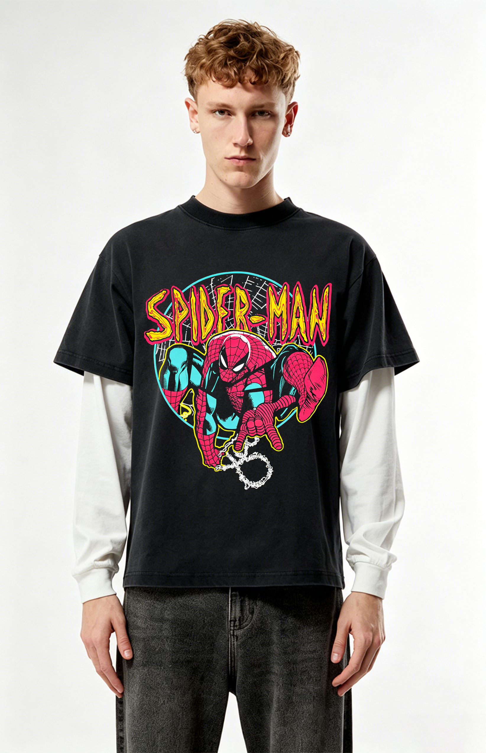 Retro Comic Action Oversized Graphic Tee