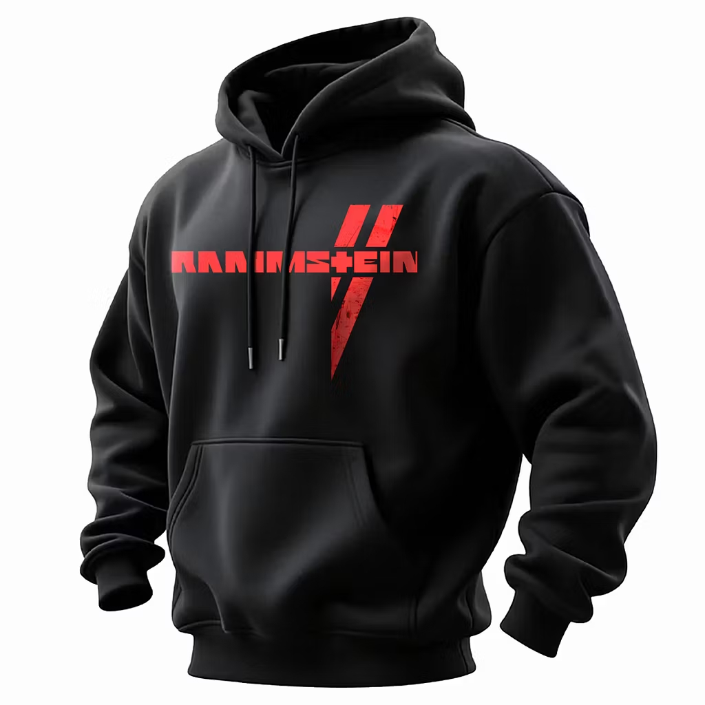Red Wings & Logo Oversized Black Hoodie