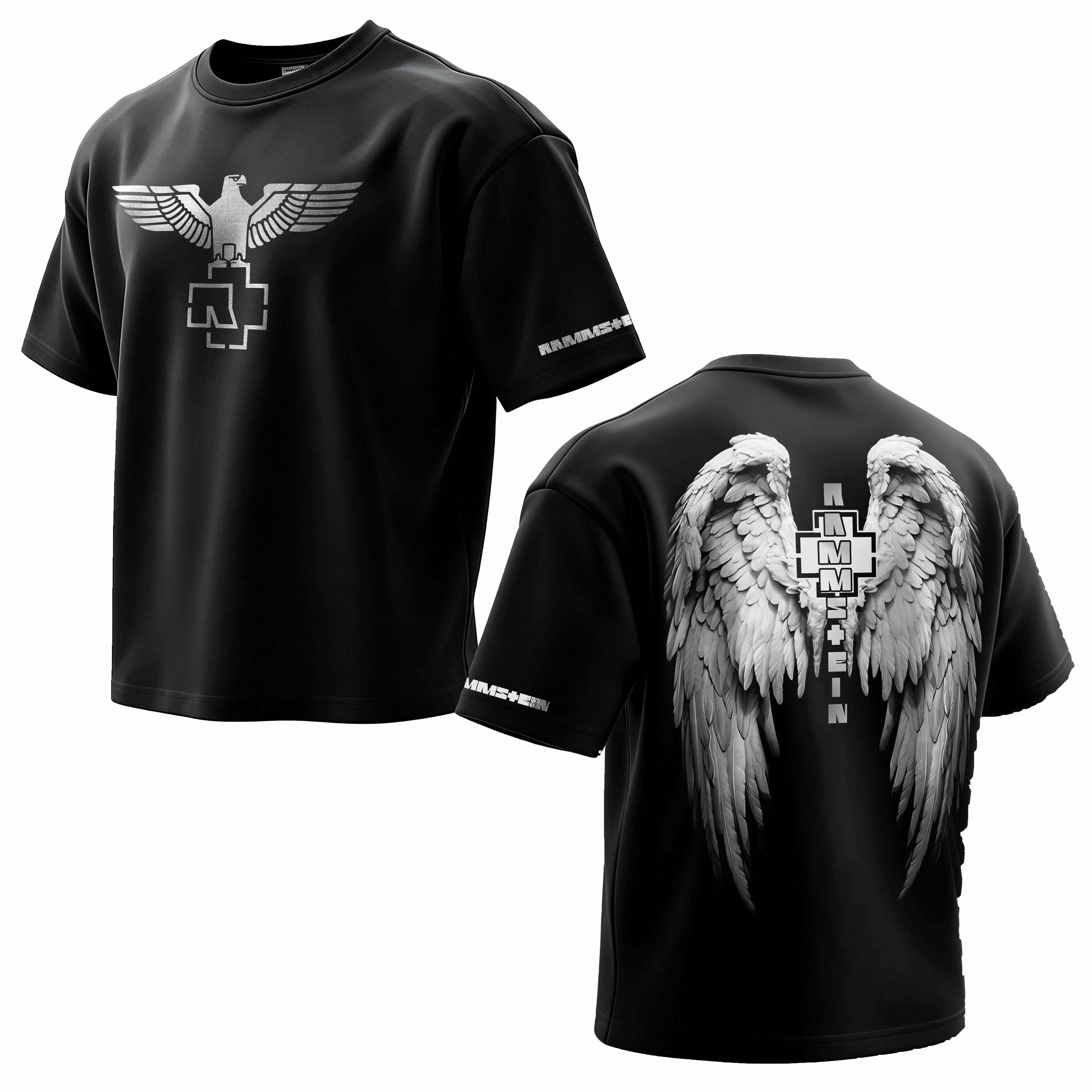 "Eagle & Engel Wings" Oversized Rock Tee