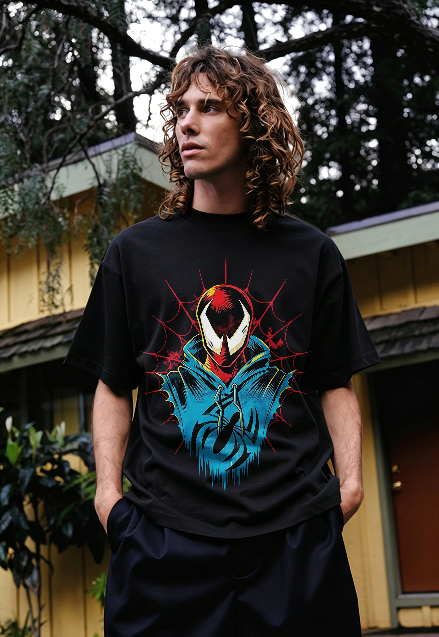 Miles Morales "Hooded Hero" White Graphic Tee