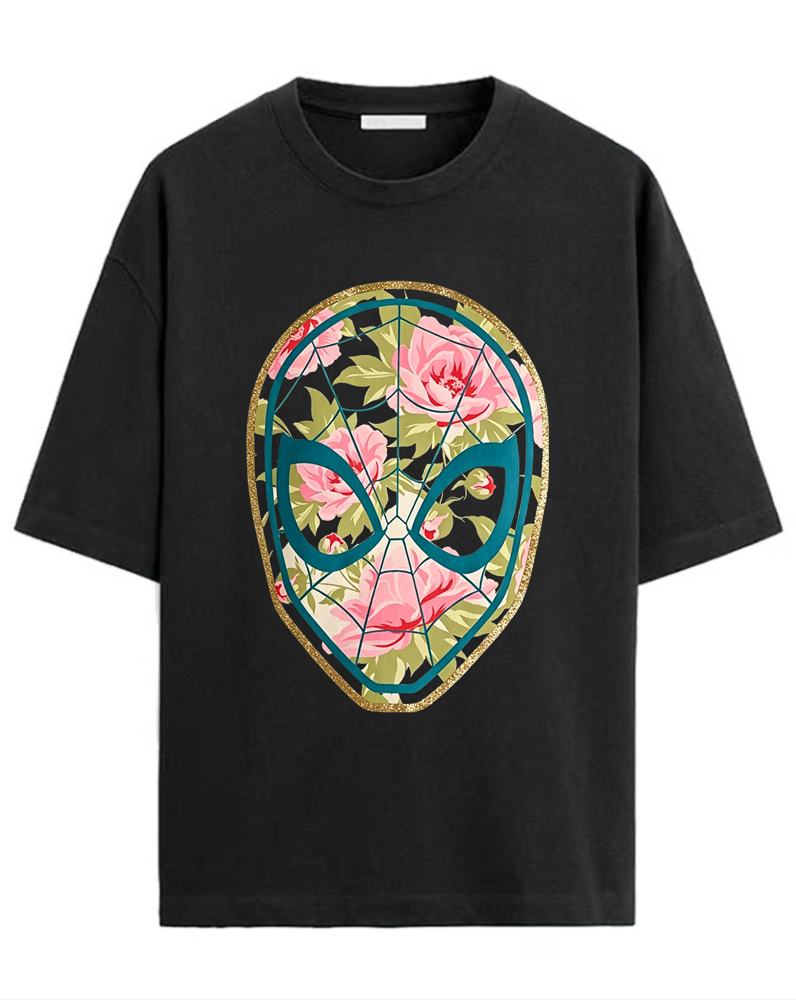 Spider-Man Floral Mask Oversized Graphic Tee